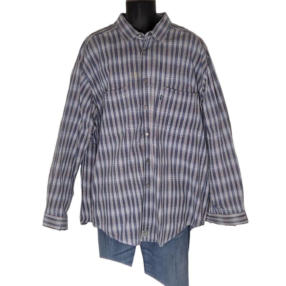 VTG Wrangler Brushpopper Shirt Men XL Plaid Striped 80s Western Snap Workwear